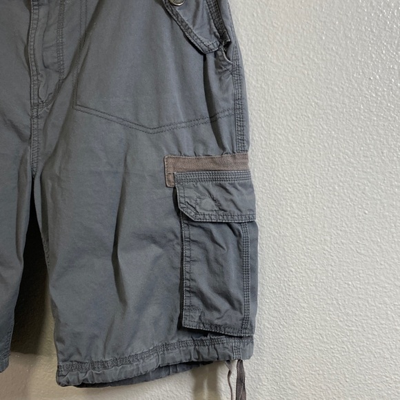 Y2k style Triple Five Soul Men's Gray Utility Cargo 90s Skater Shorts sz 36 - Picture 5 of 12